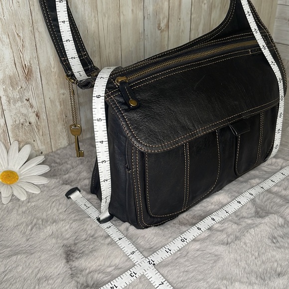 Fossil Black Leather Adjustable Crossbody, NWOT - Picture 12 of 13